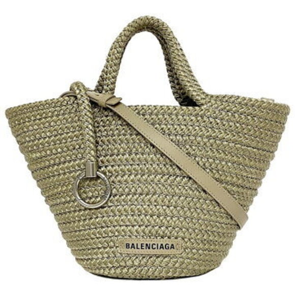 Balenciaga Ibiza Bag Green Beige Shoulder Bag Handbag Basket - Picture 1 of 9